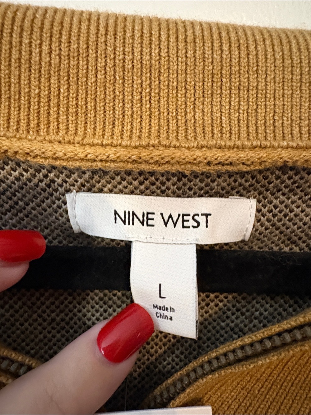 NWT: Nine West Leopard Print Pullover - Camel, Black & White - Picture 3 of 10